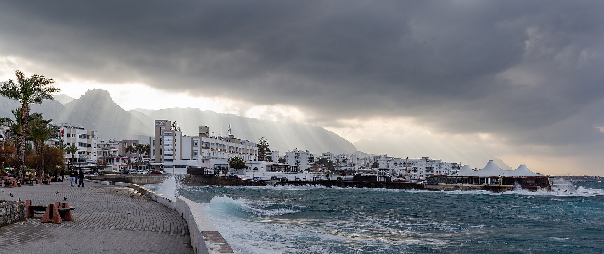 coastal town winter sunshine